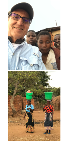 John with kids, Women carrying Water